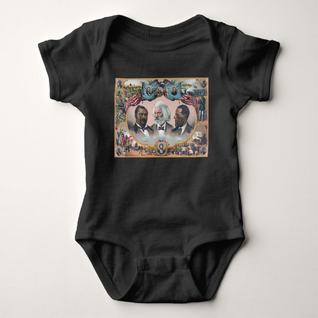 Fr3d3rick Bailey Douglass with Black Abolitionist  Baby Bodysuit (Front)