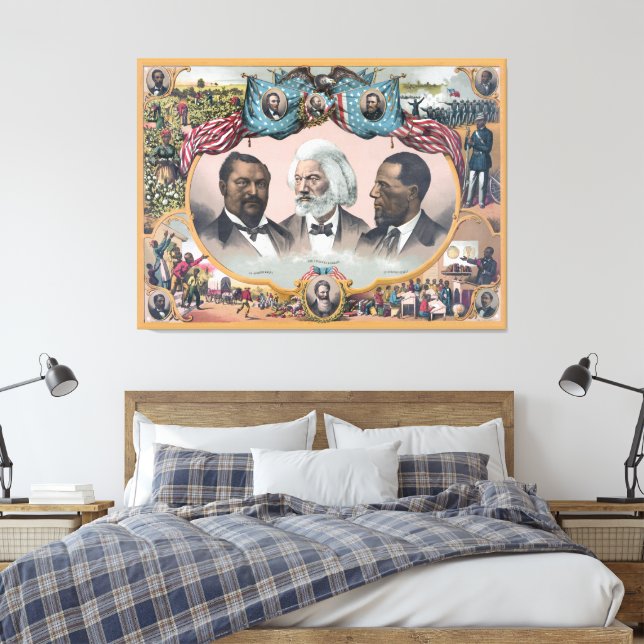 Fr3d3rick Bailey Douglass with Black Abolitionist  Canvas Print (Insitu(Bedroom))