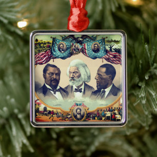 Fr3d3rick Bailey Douglass with Black Abolitionist  Metal Tree Decoration