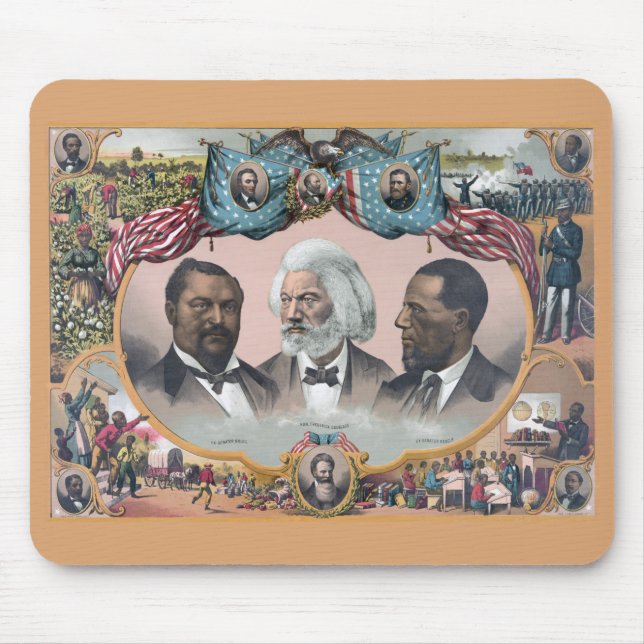 Fr3d3rick Bailey Douglass with Black Abolitionist  Mouse Pad (Front)
