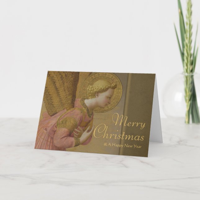 Fra Angelico Annunciation angel CC0809 Christmas Holiday Card (Front)
