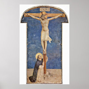 Fra Angelico - StDominic at the Cross of Christ Poster