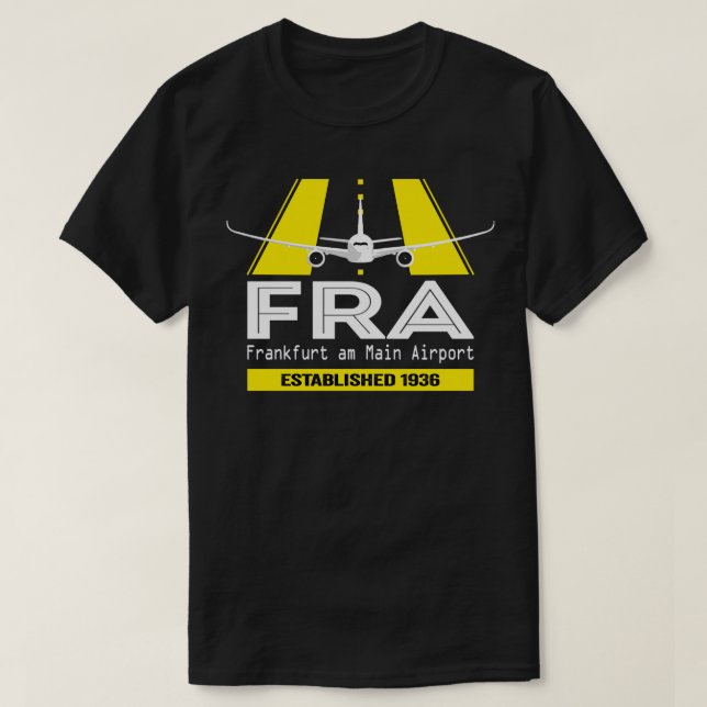 FRA Frankfurt Airport Germany Plane Design T-Shirt (Design Front)