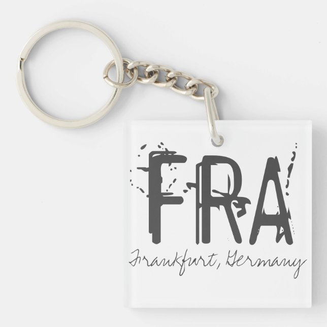 FRA Frankfurt Germany  Airport Typography Key Ring (Front)