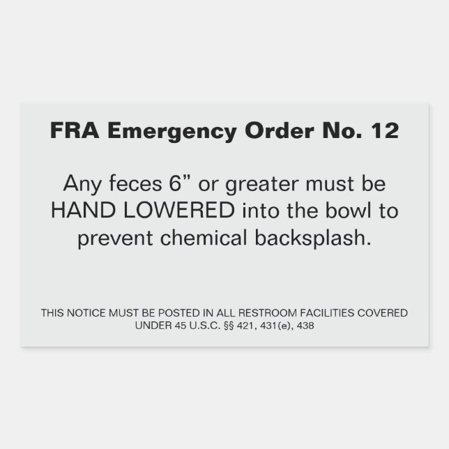 FRA Order Rectangular Sticker (Front)