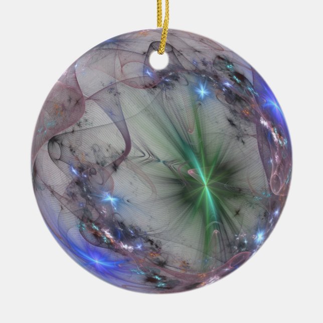 fractal 0rnament ceramic tree decoration (Front)