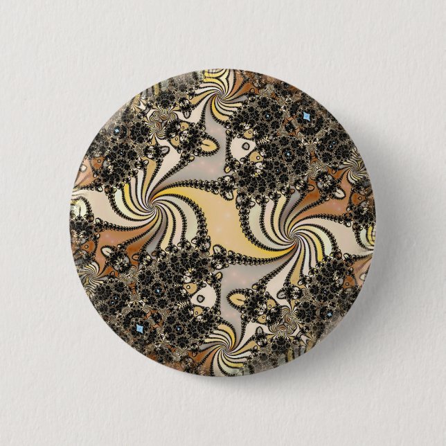 Fractal  6 cm round badge (Front)