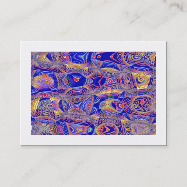 Fractal Abstract 061012a (Bordered) Business Card (Front)