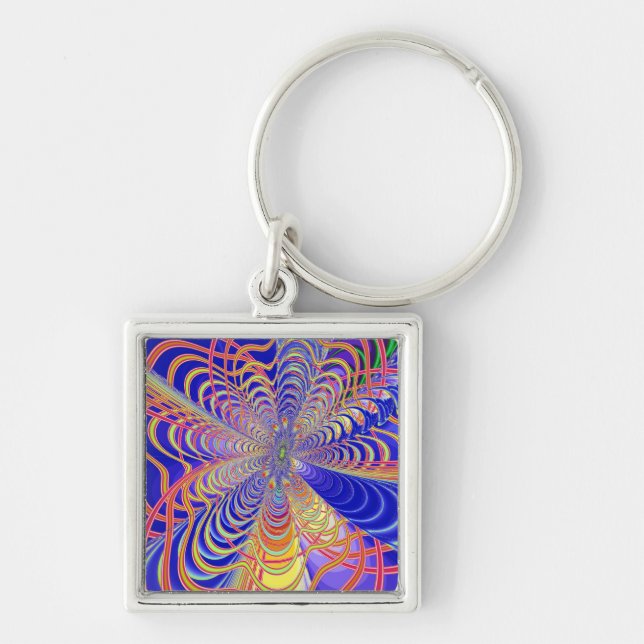 Fractal Abstract 061012d Key Ring (Front)
