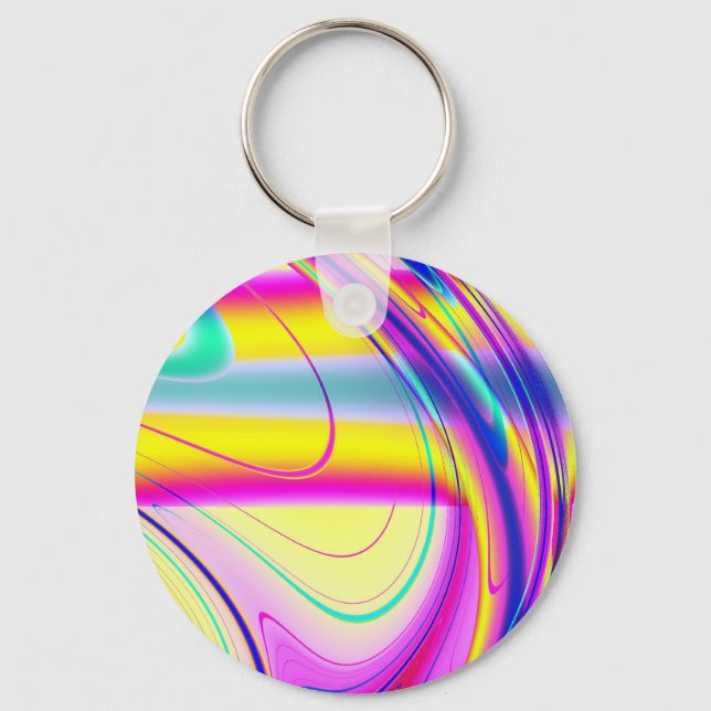 Fractal Abstract 061012f Key Ring (Front)
