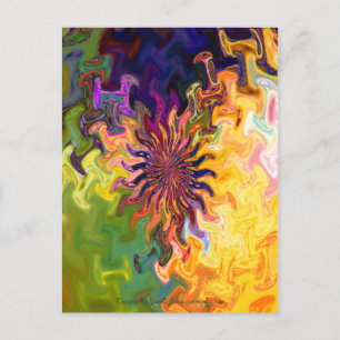 Fractal Abstract Flower Postcard