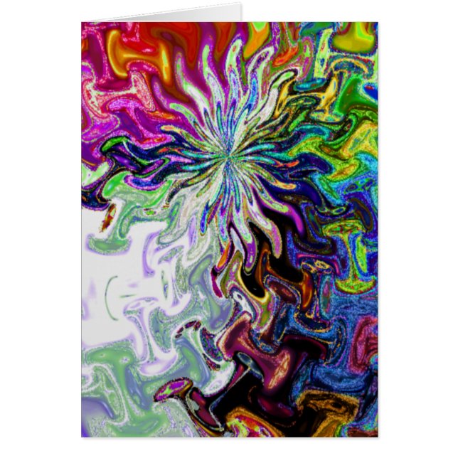 Fractal Abstract Flower Two Card (Front)