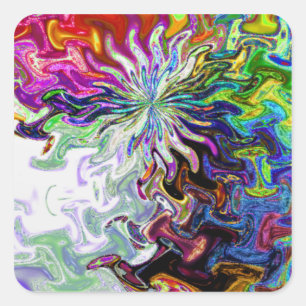 Fractal Abstract Flower Two Sticker