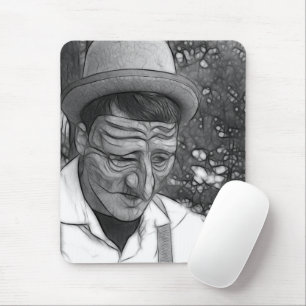 Fractal Abstract of Sad Man Mouse Pad