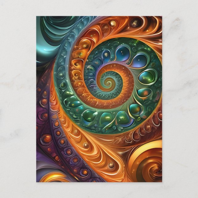 fractal and colorful, modern and geometric postcard (Front)