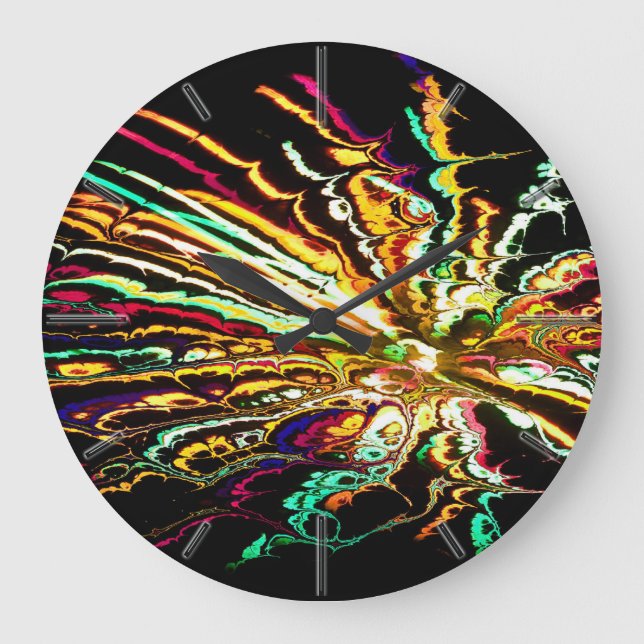 Fractal Art A,B,C & D Wall Clocks (Front)