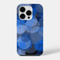 Fractal Art Blue Geometric Circles Swirl Mandala