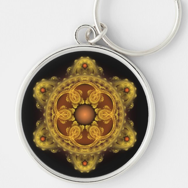 Fractal art fairy mandala key ring (Front)