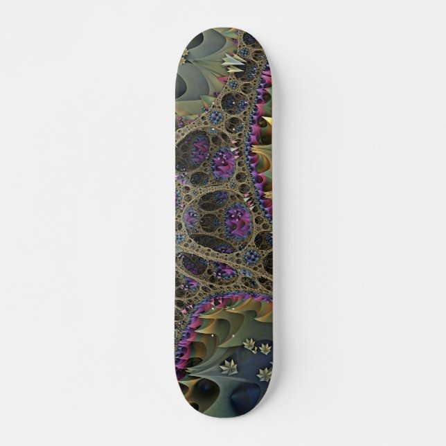 Fractal ART FLORAL WORLD Skateboard (Front)