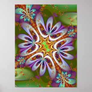 Fractal Art Flower Poster