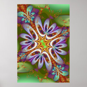 Fractal Art Flower Poster