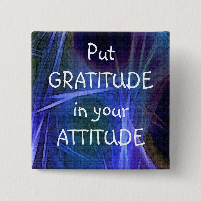 Fractal Art GRATITUDE Positive Affirmation Button (Front)