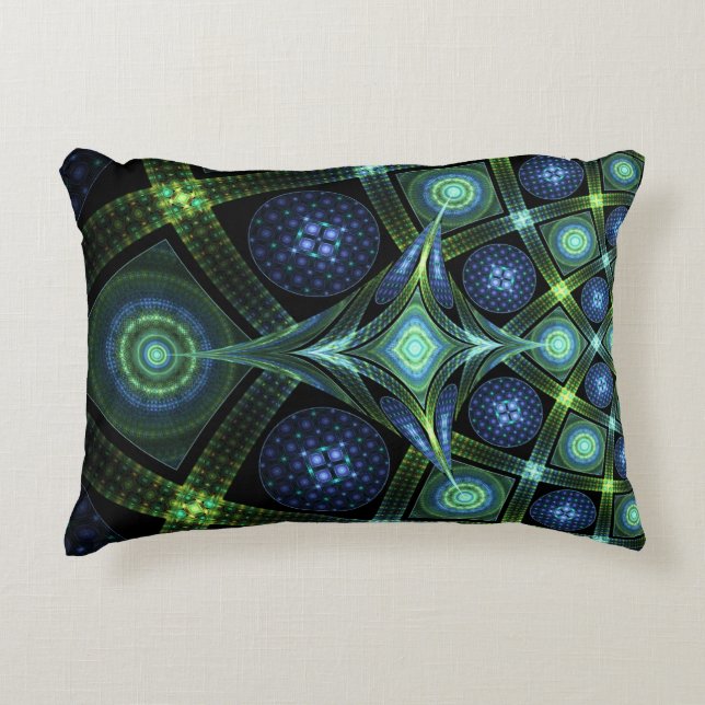 Fractal Art Mandala Universe Accent Throw Pillow (Front)