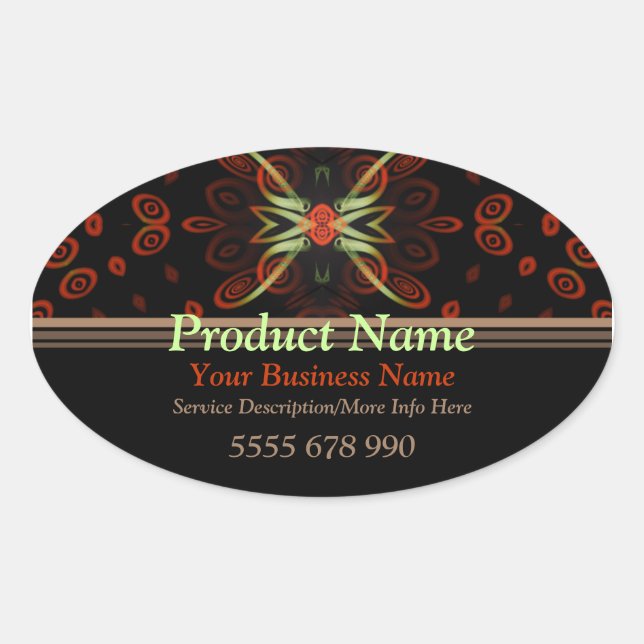 Fractal Artistry Product Label Oval Sticker (Front)