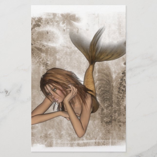 Fractal Background 3D Mermaid (Front)