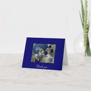 Fractal blank thank you card for U, to personalise