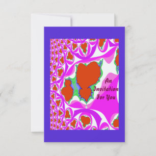 Fractal Bleeding Heart Invitations