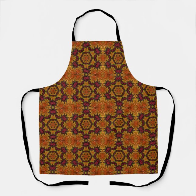 Fractal Bloom in Autumn Hues  Apron (Front)