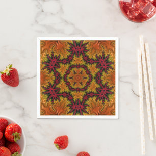 Fractal Bloom in Autumn Hues Napkin