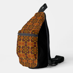 Fractal Bloom in Autumn Hues Sling Bag