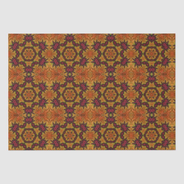 Fractal Bloom in Autumn Hues  Tissue Paper (Front)