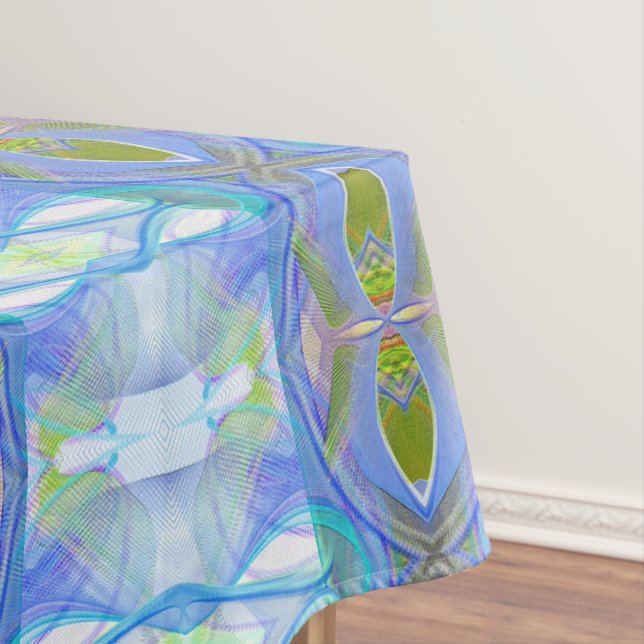fractal blue ethnic pattern. tablecloth (In Situ)