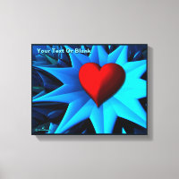 Fractal Blue Heart Flower