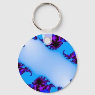 Fractal blue key ring