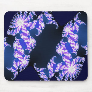 Fractal blue mouse pad