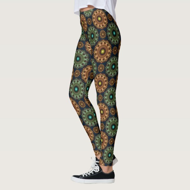 Fractal brilliant glossy ornate decoration leggings (Left)