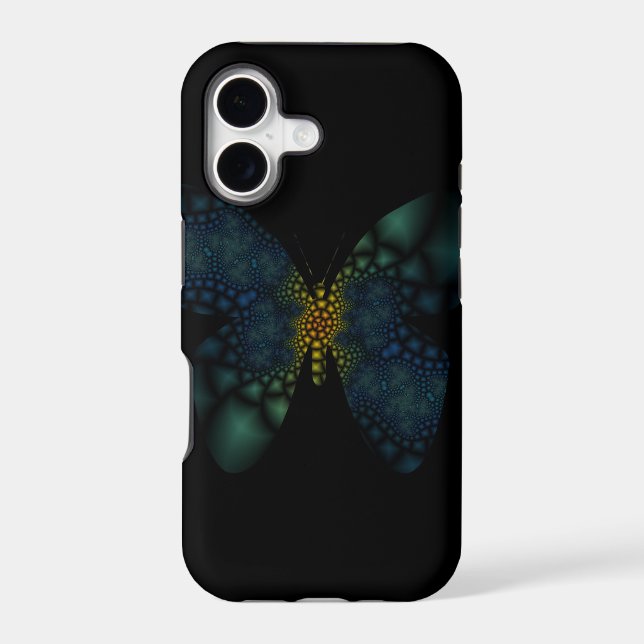 fractal butterfly iphone case (Back)
