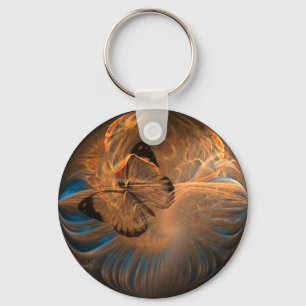 Fractal Butterfly Key Ring