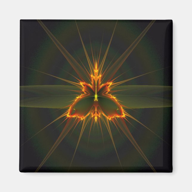 Fractal Butterfly on Black Background Magnet (Front)