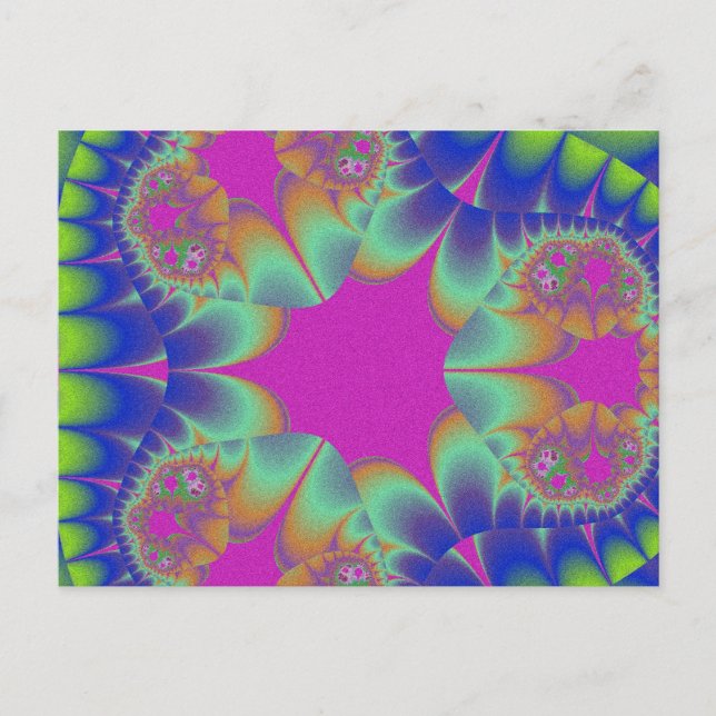 Fractal Cactus Bloom Postcard (Front)