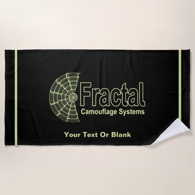 Fractal Camouflage Systems Logo Beach Towel (Front)