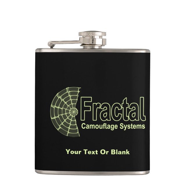 Fractal Camouflage Systems Logo Hip Flask (Front)