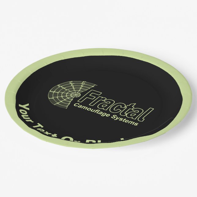 Fractal Camouflage Systems Logo Paper Plate (Angled)