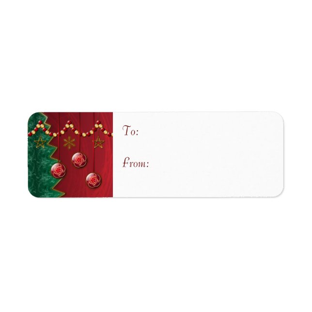 Fractal Celebration Christmas Gift Labels (Front)