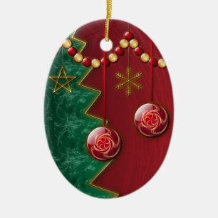 Fractal Celebration Christmas Ornament
