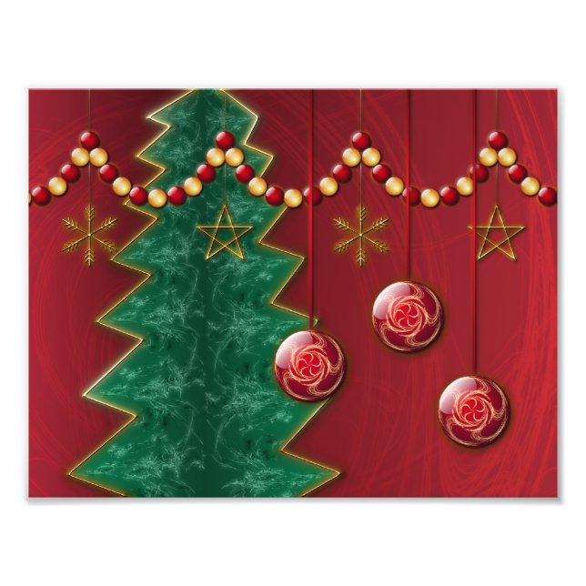 Fractal Celebration Christmas Photo Print (Front)